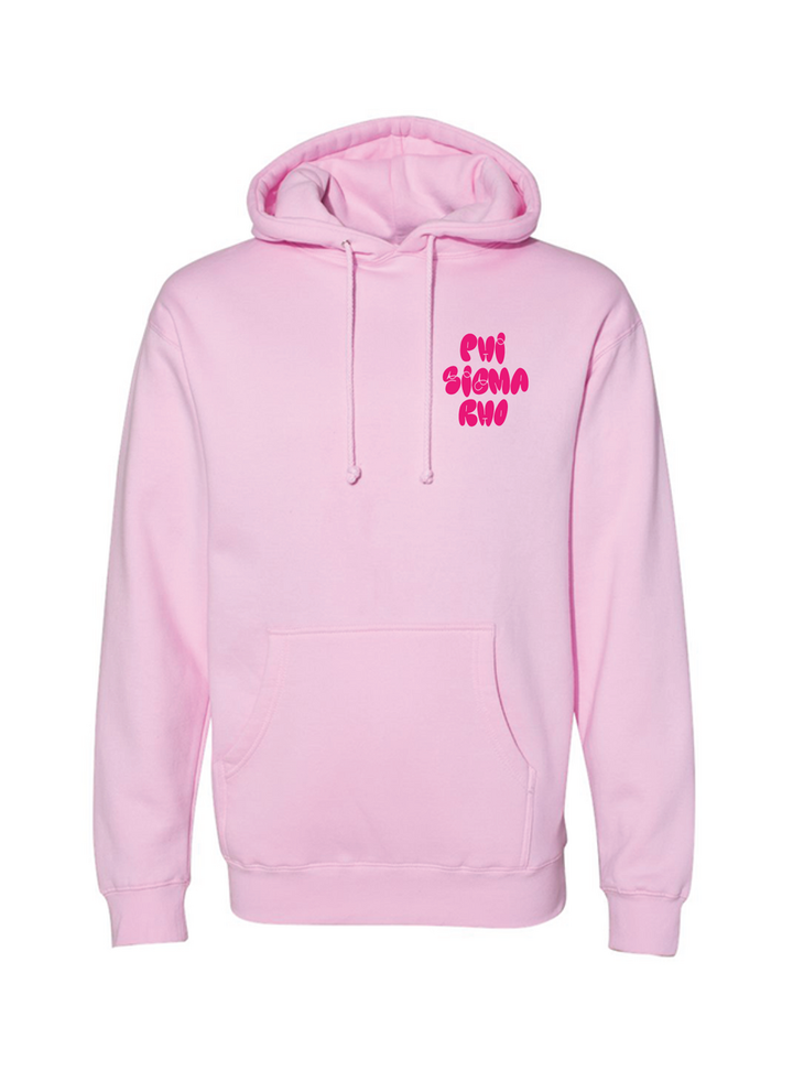 Phi Sigma Rho Pink Bubble Letter Hoodie