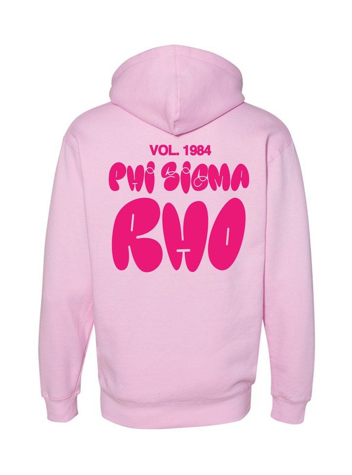 Phi Sigma Rho Pink Bubble Letter Hoodie