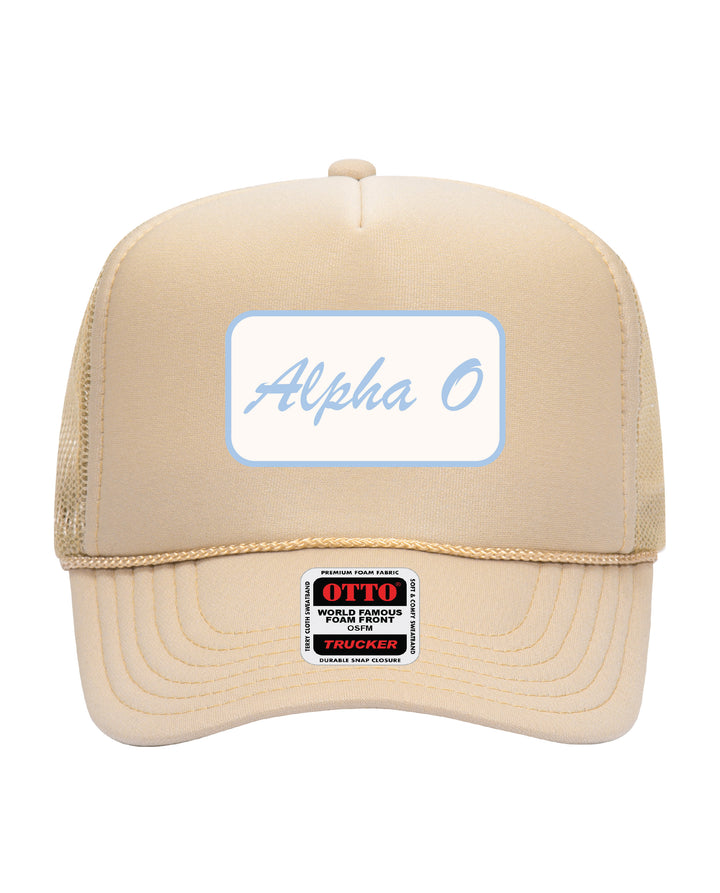 Cursive Script Patch Trucker Hat