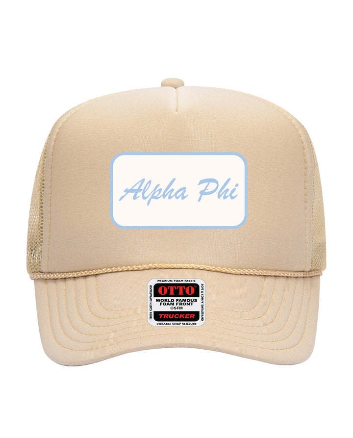 Cursive Script Patch Trucker Hat