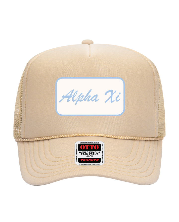 Cursive Script Patch Trucker Hat