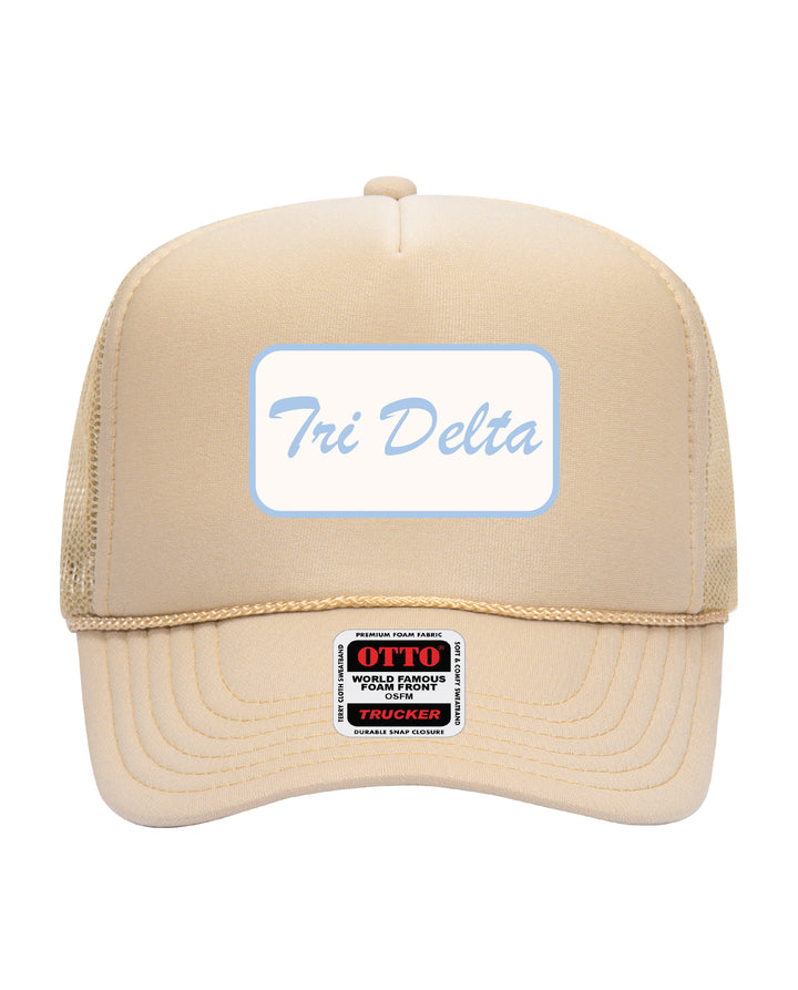 Cursive Script Patch Trucker Hat