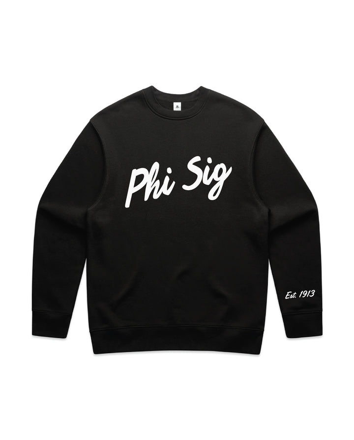 Cursive Script Heavy Weight Sorority Crewneck