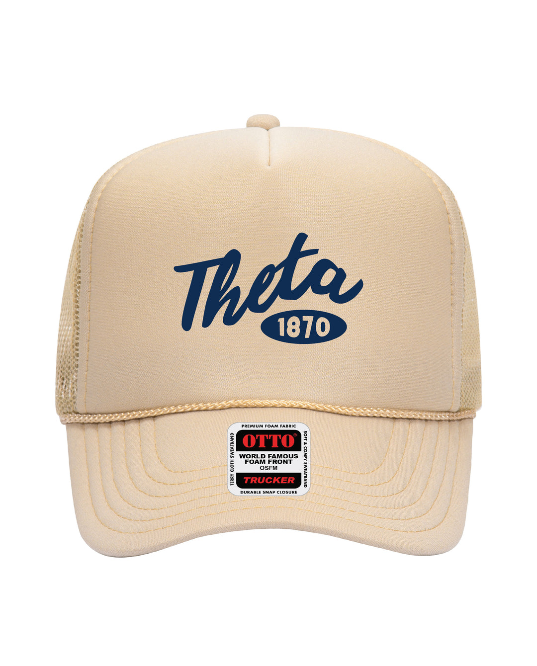 Cursive Embroidered Tan Sorority Trucker Hat