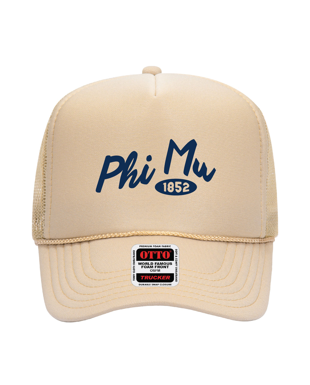 Cursive Embroidered Tan Sorority Trucker Hat