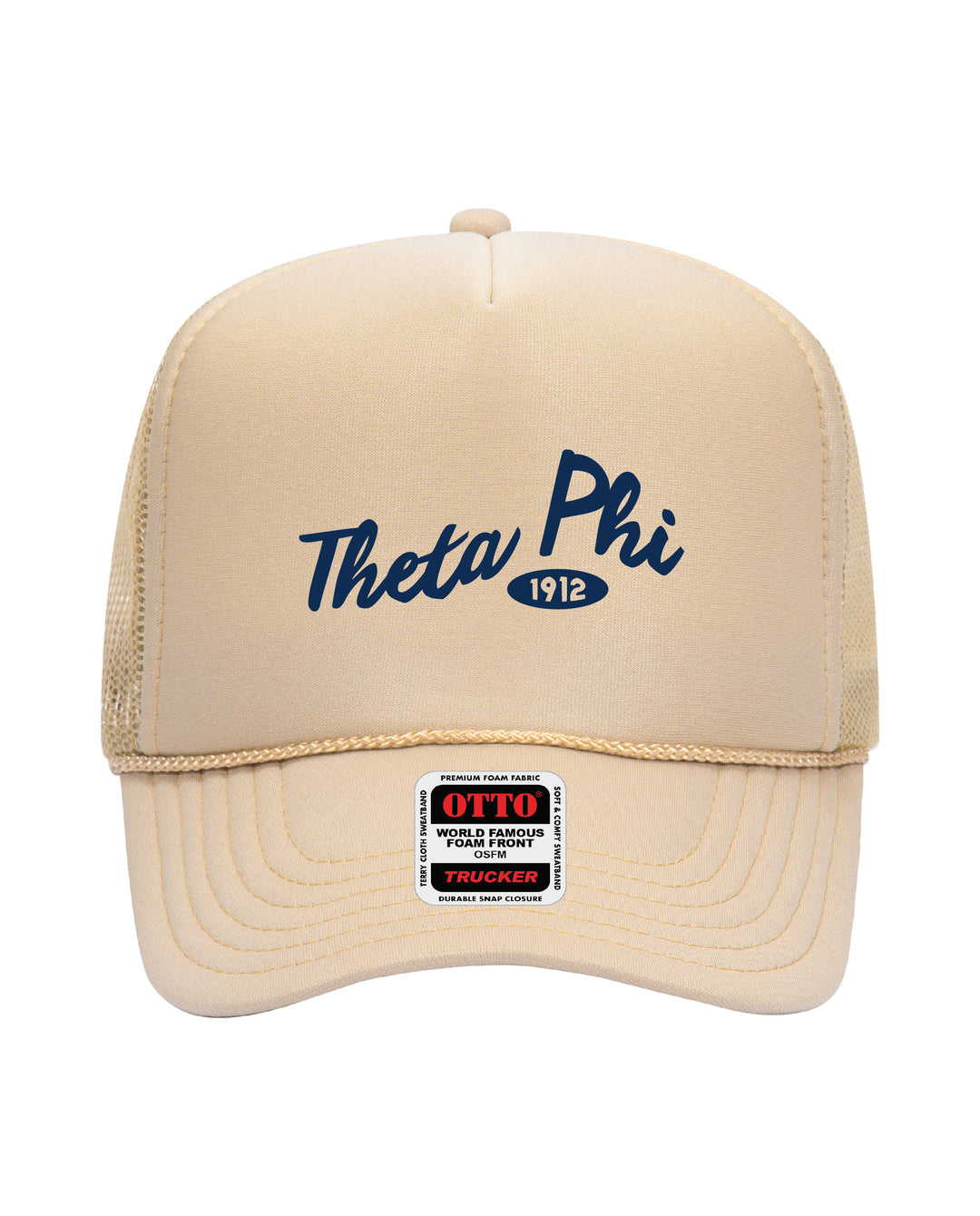 Cursive Embroidered Tan Sorority Trucker Hat