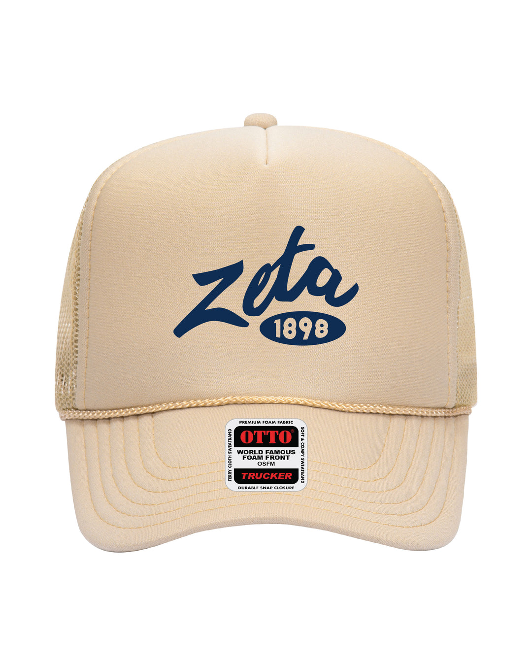 Cursive Embroidered Tan Sorority Trucker Hat