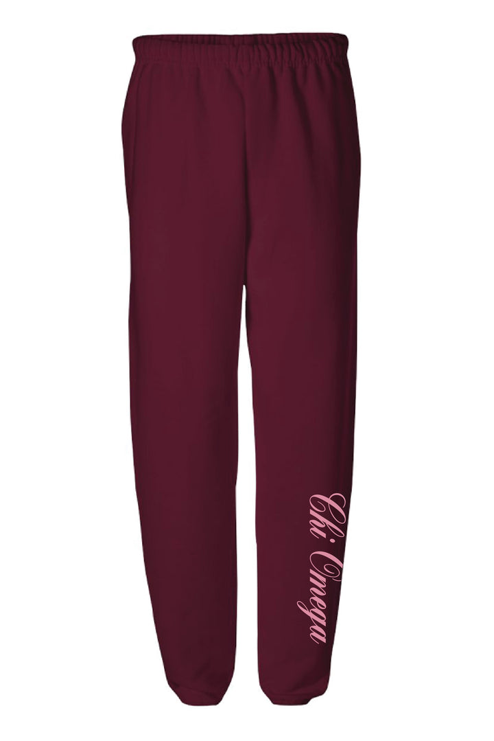 Cursive Maroon Sorority Joggers