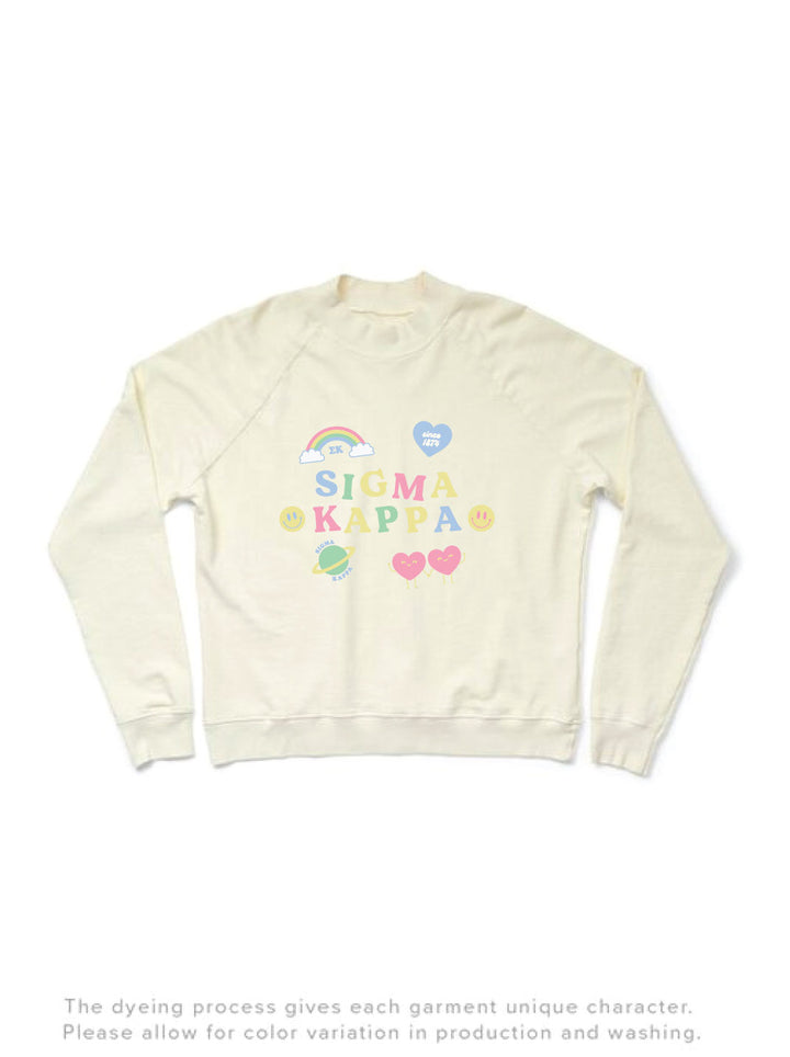 Vanilla Ice Doodle Mock Neck Sorority Light Weight Crewneck