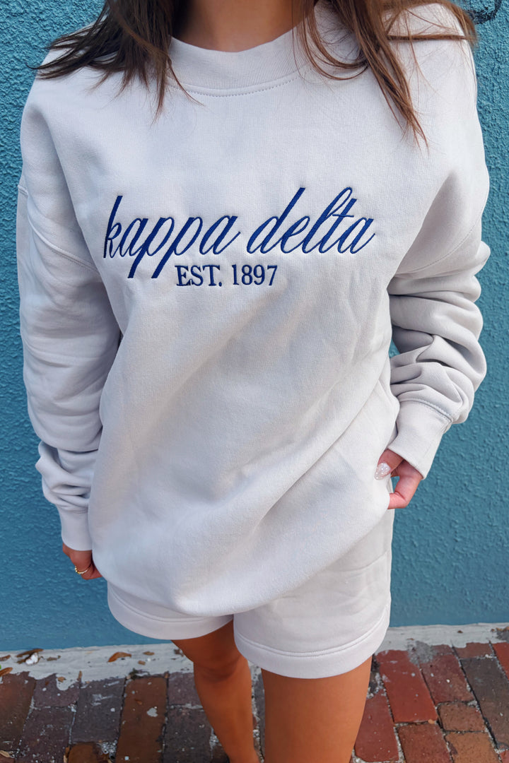 Embroidered Script Heavy Weight Sorority Crewneck