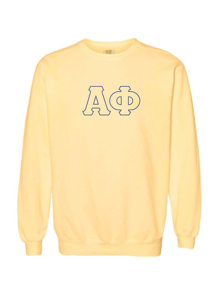 Alpha Phi Embroidered Outline Butter Crewneck