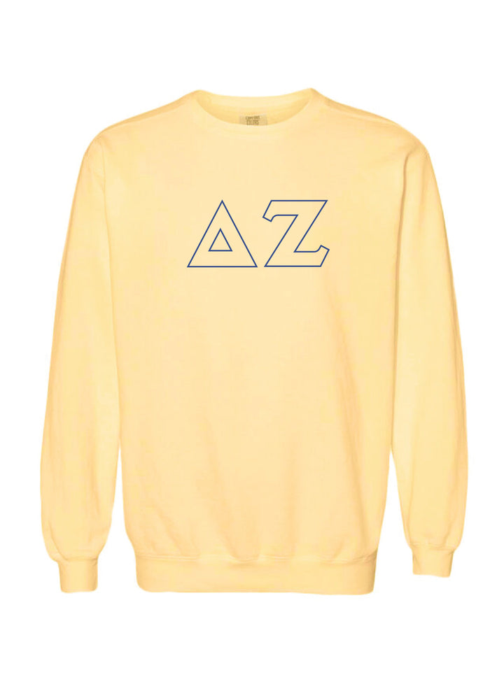 Delta Zeta Embroidered Outline Butter Crewneck