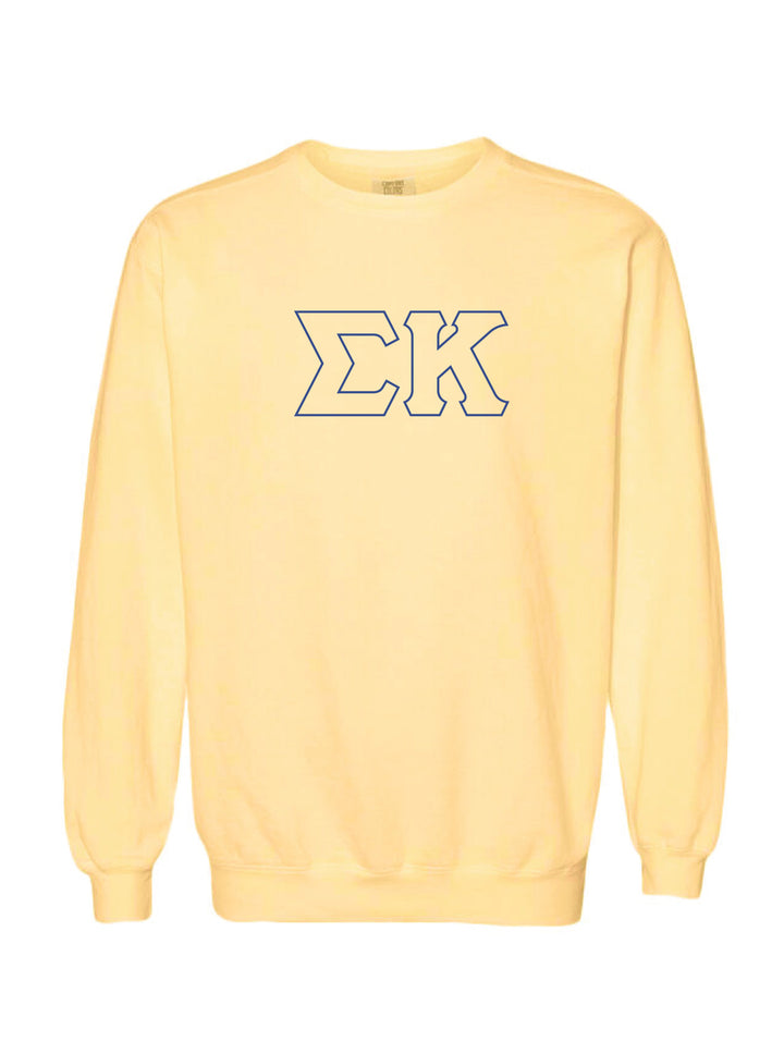 Sigma Kappa Embroidered Outline Butter Crewneck