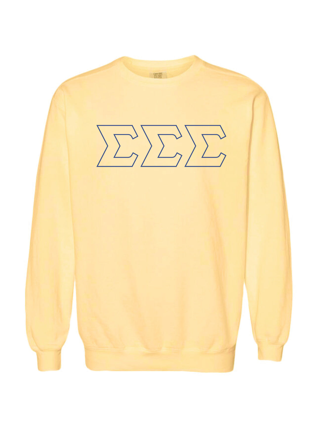 Sigma Sigma Sigma Embroidered Outline Butter Crewneck