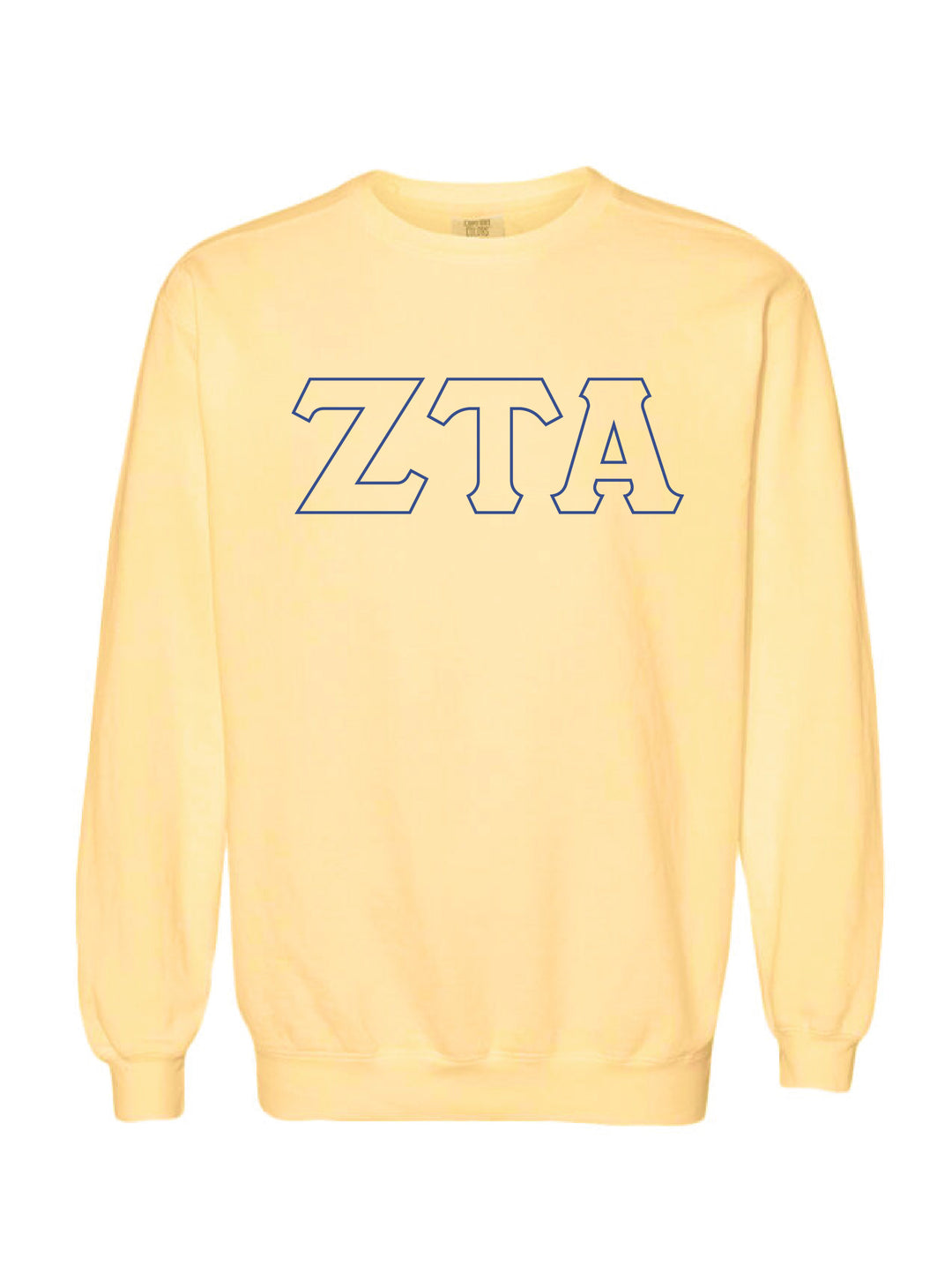 Zeta Tau Alpha Embroidered Outline Butter Crewneck