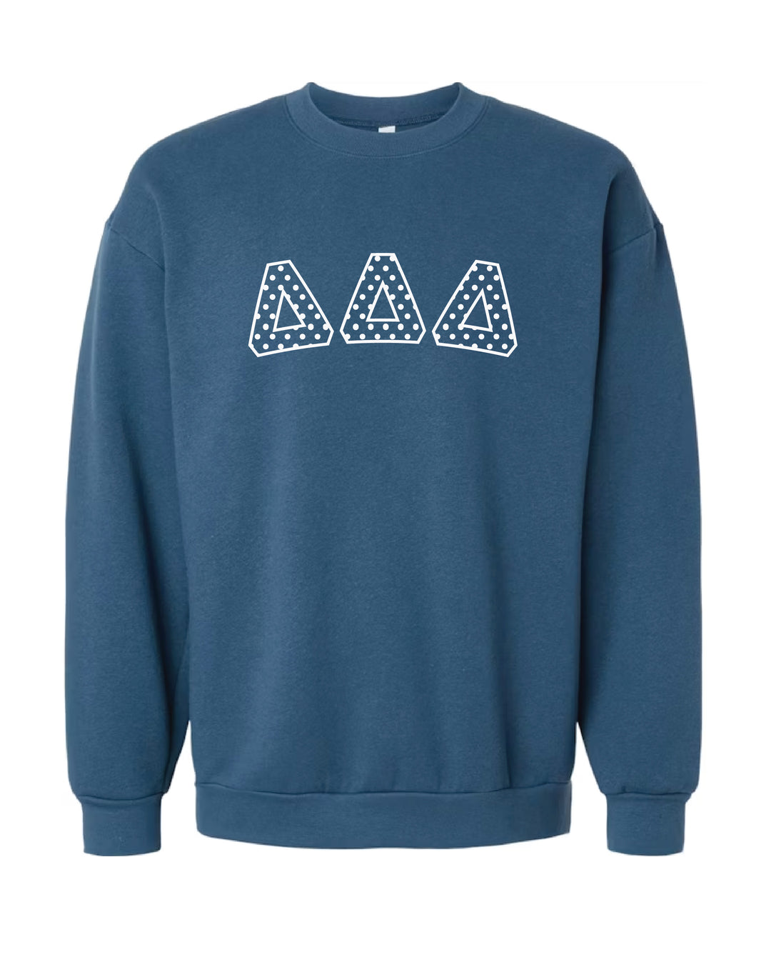 Polka Dot Embroidered Sorority Blue Crewneck
