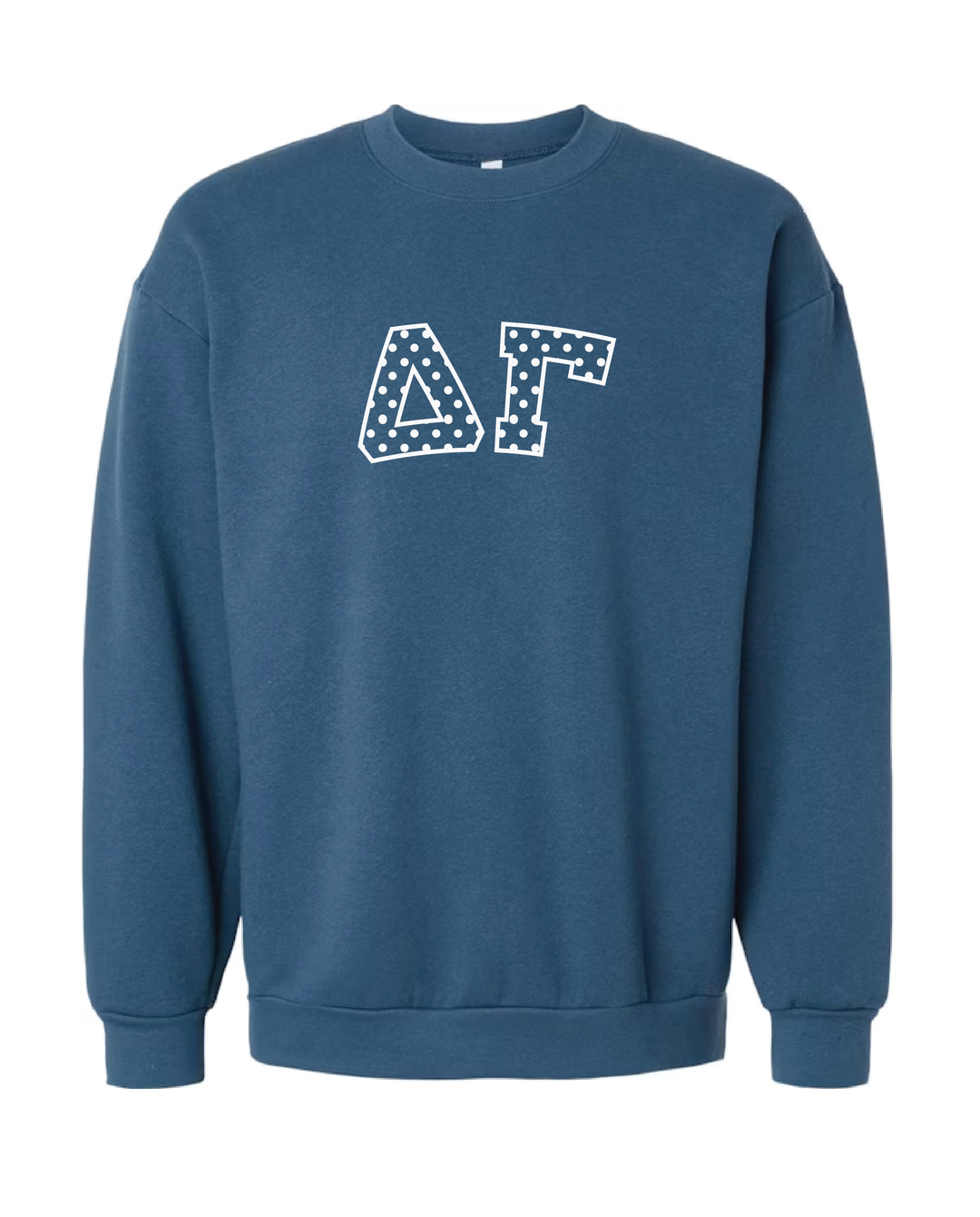 Polka Dot Embroidered Sorority Blue Crewneck