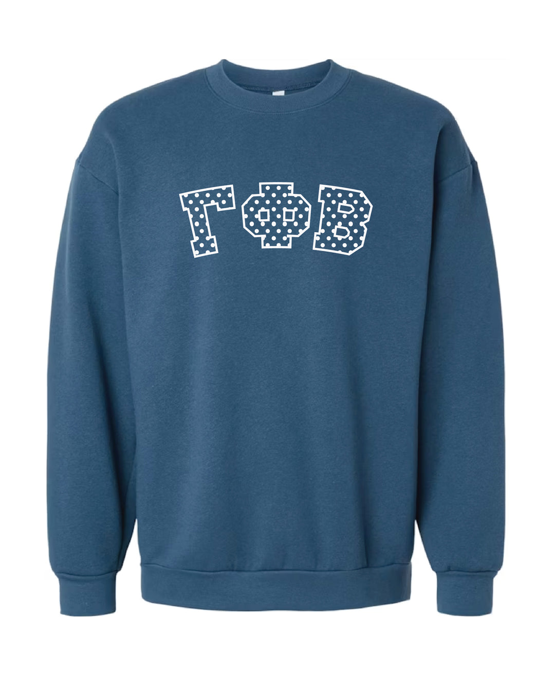 Polka Dot Embroidered Sorority Blue Crewneck