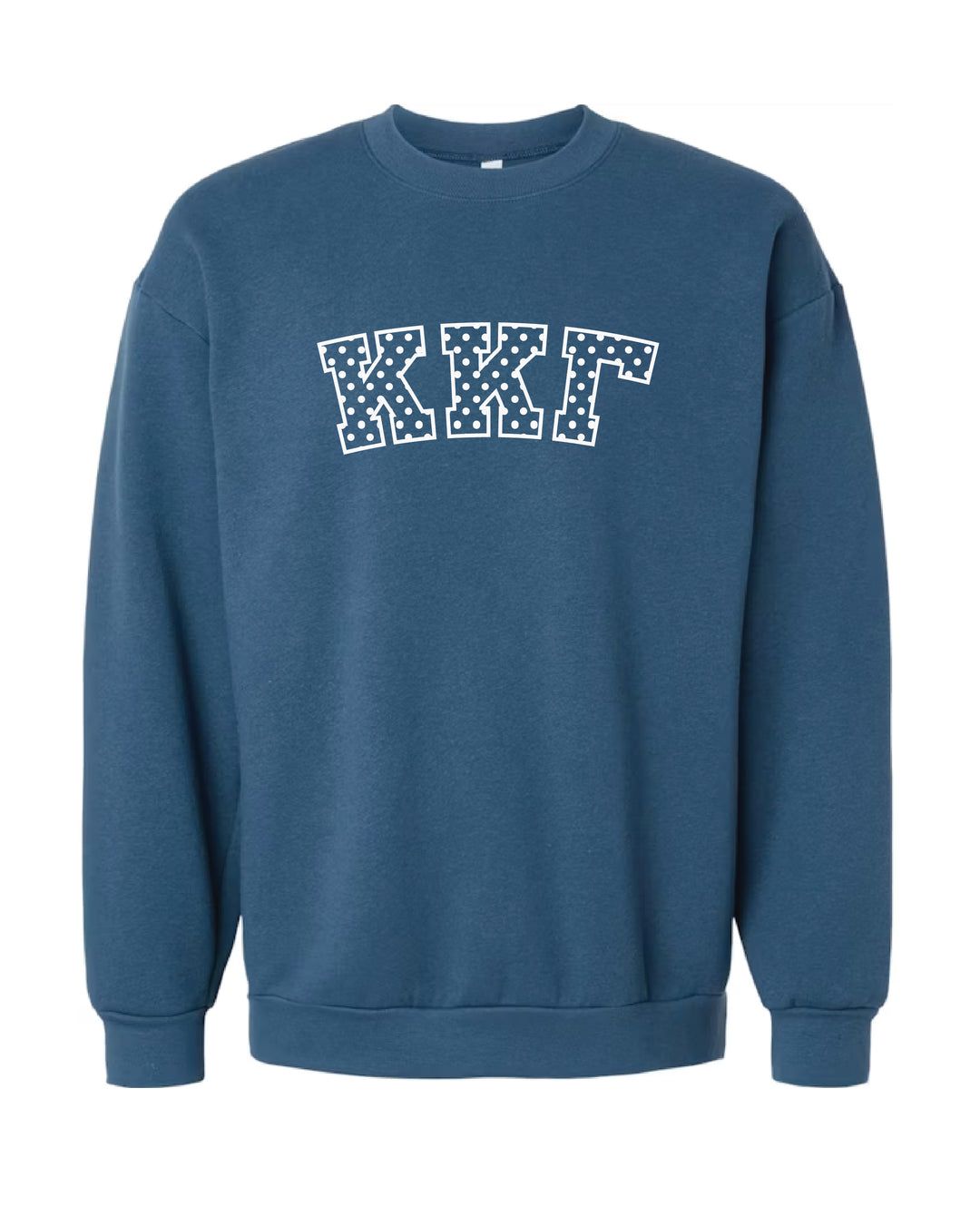 Polka Dot Embroidered Sorority Blue Crewneck