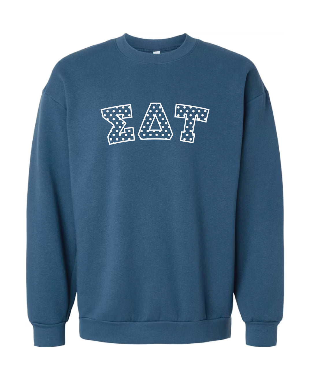 Polka Dot Embroidered Sorority Blue Crewneck
