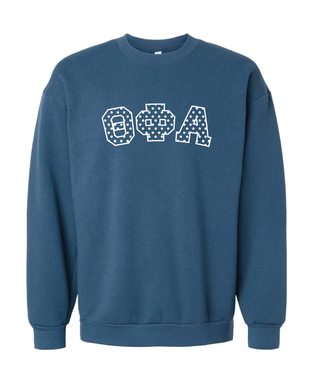Polka Dot Embroidered Sorority Blue Crewneck