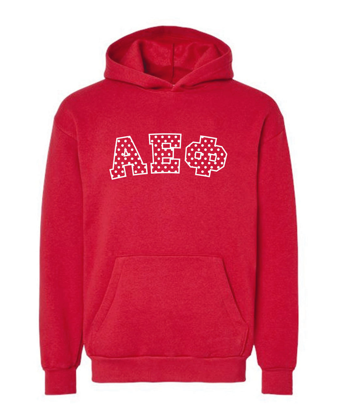 Polka Dot Embroidered Sorority Red Hoodie