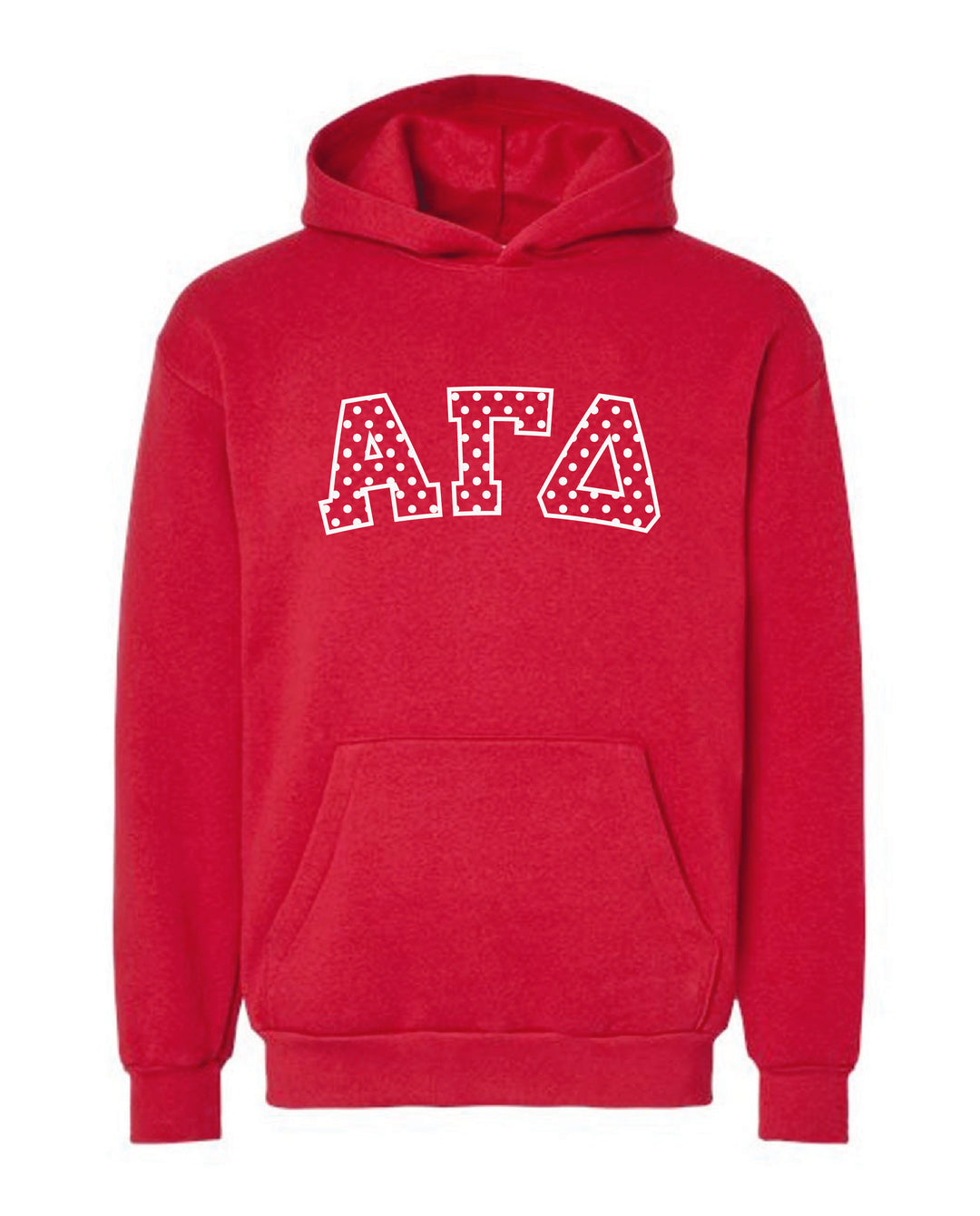 Polka Dot Embroidered Sorority Red Hoodie