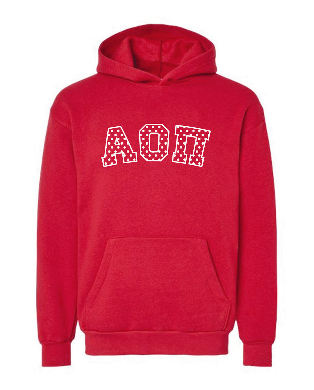 Polka Dot Embroidered Sorority Red Hoodie