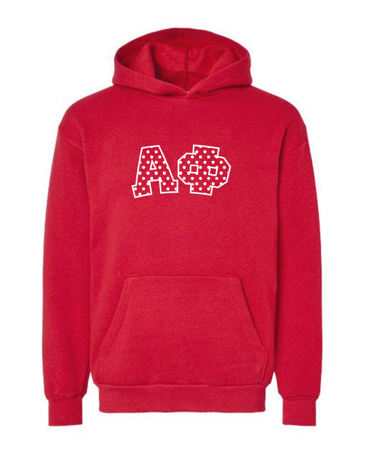 Polka Dot Embroidered Sorority Red Hoodie