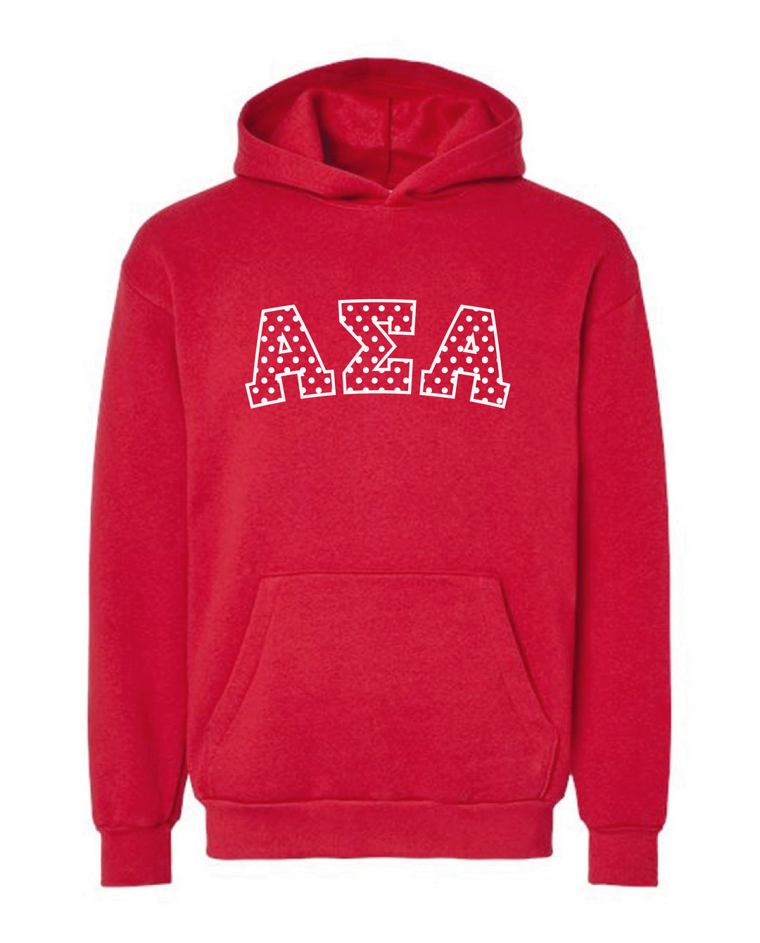 Polka Dot Embroidered Sorority Red Hoodie
