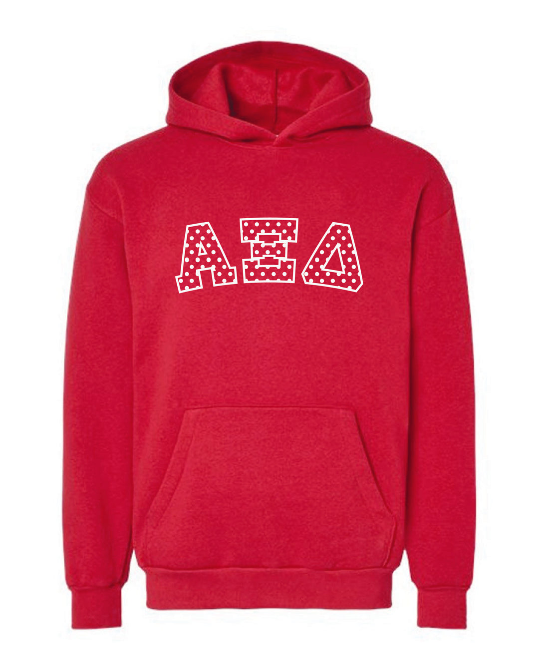 Polka Dot Embroidered Sorority Red Hoodie