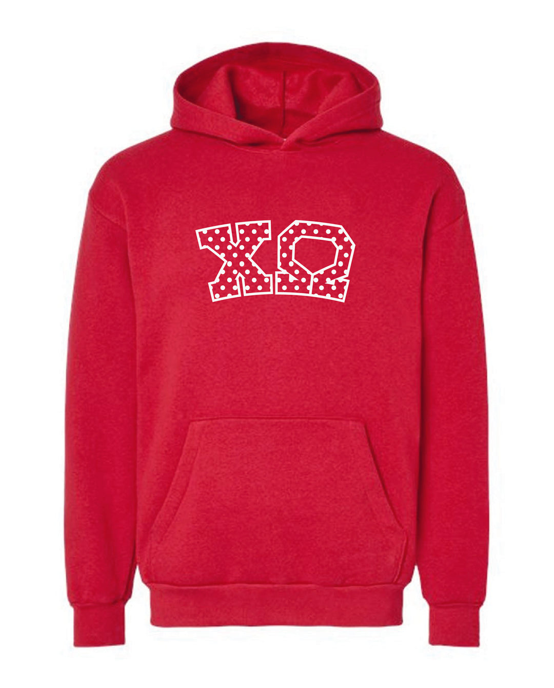 Polka Dot Embroidered Sorority Red Hoodie