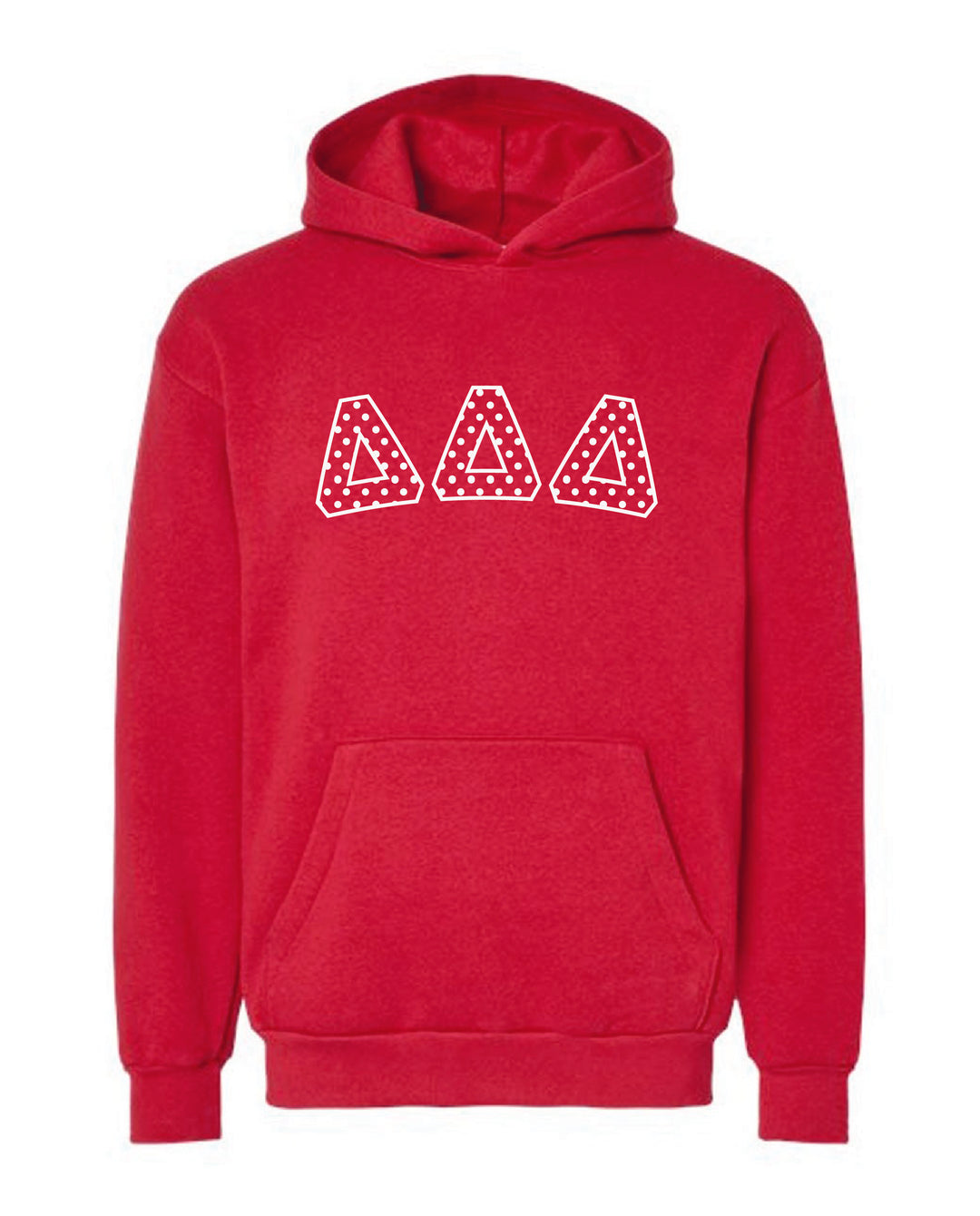 Polka Dot Embroidered Sorority Red Hoodie