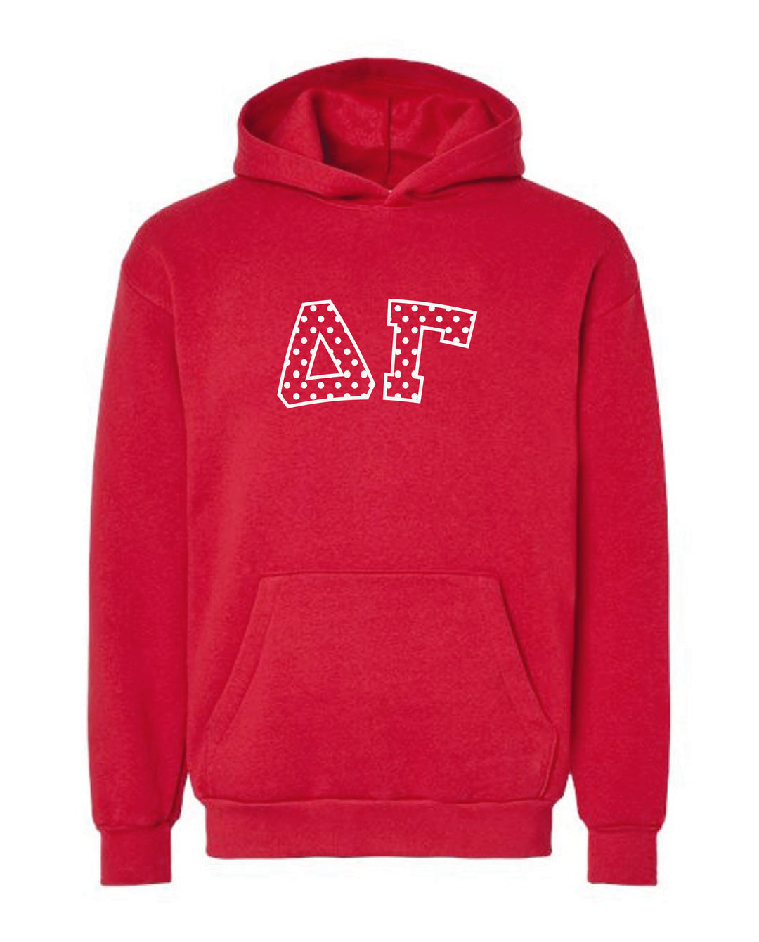 Polka Dot Embroidered Sorority Red Hoodie