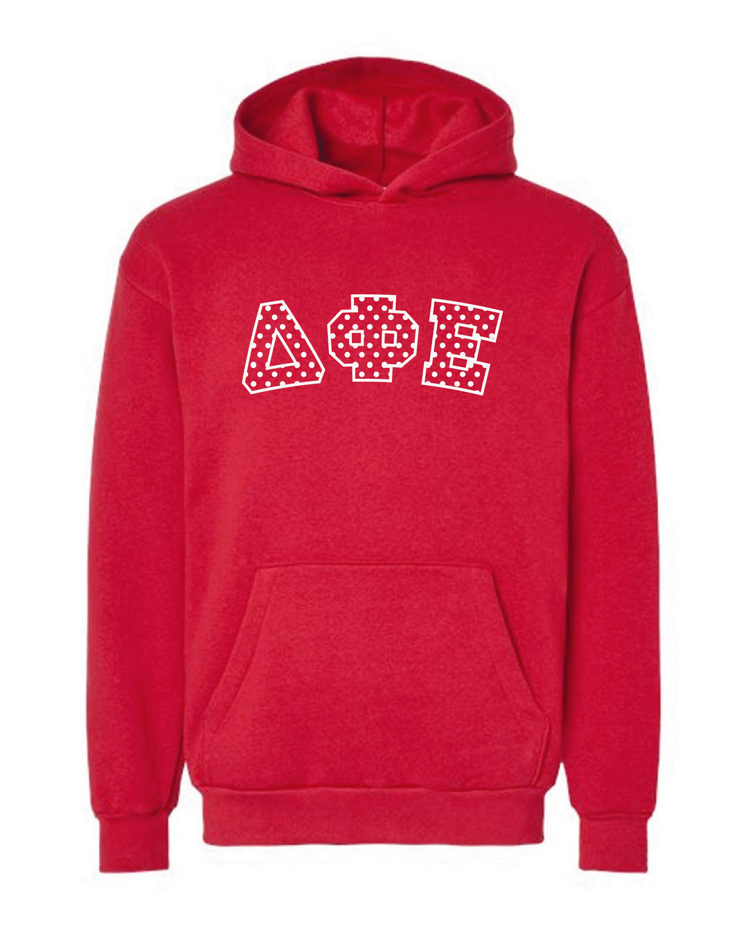 Polka Dot Embroidered Sorority Red Hoodie