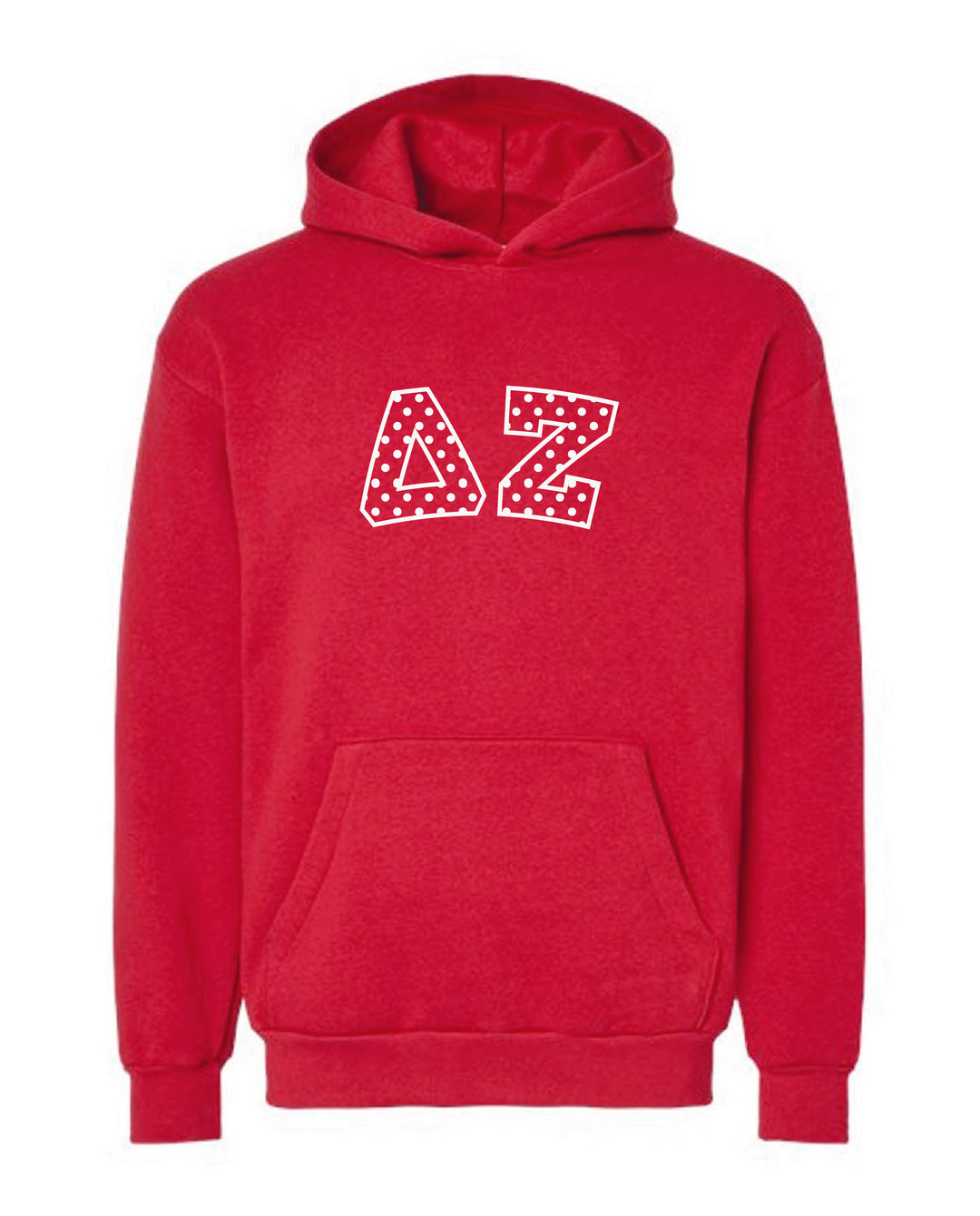 Polka Dot Embroidered Sorority Red Hoodie