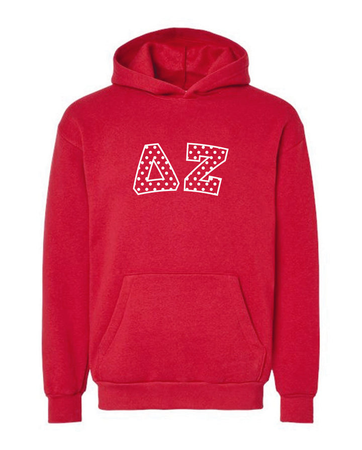 Polka Dot Embroidered Sorority Red Hoodie