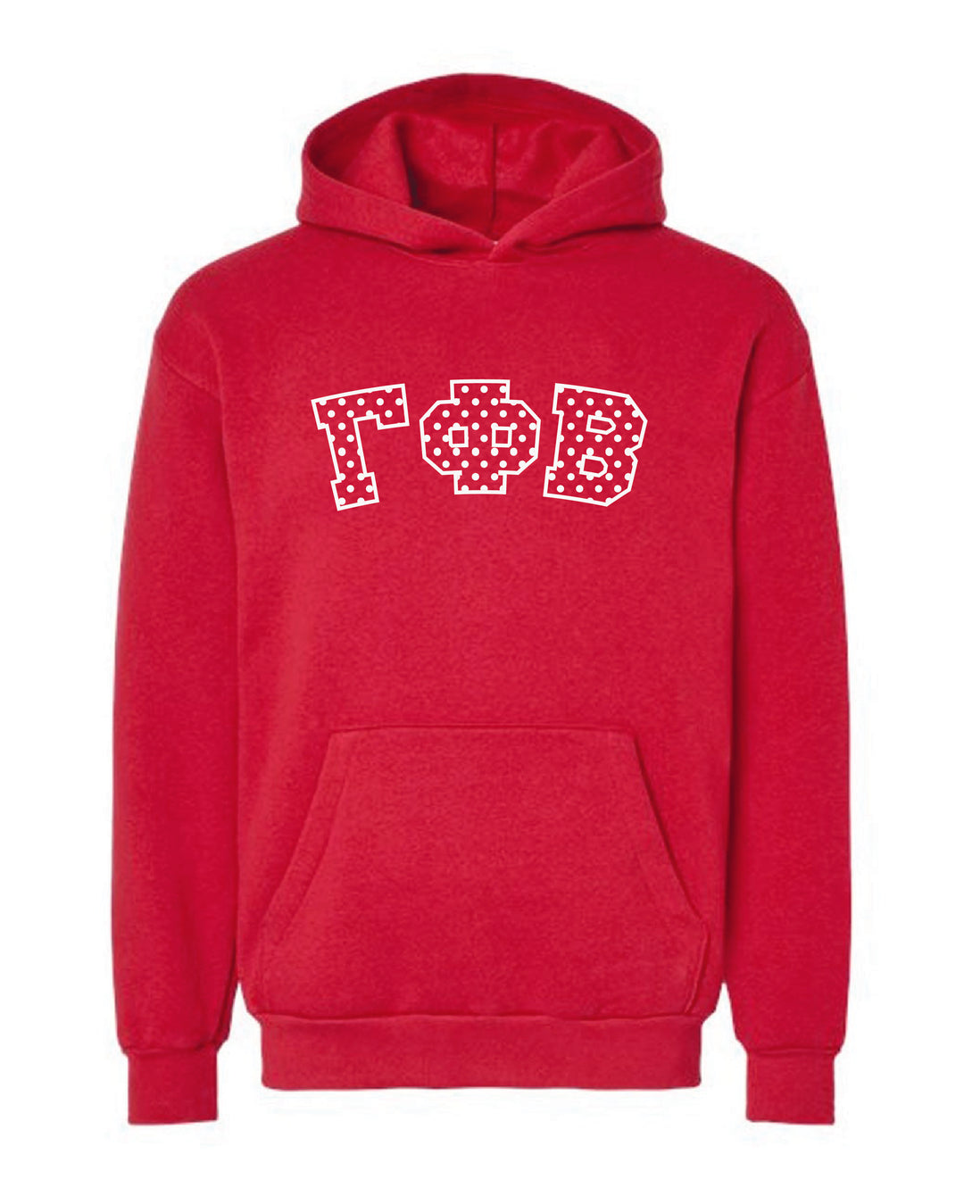 Polka Dot Embroidered Sorority Red Hoodie