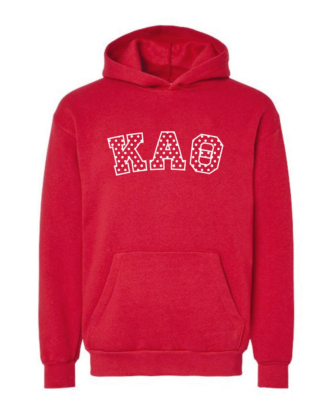 Polka Dot Embroidered Sorority Red Hoodie