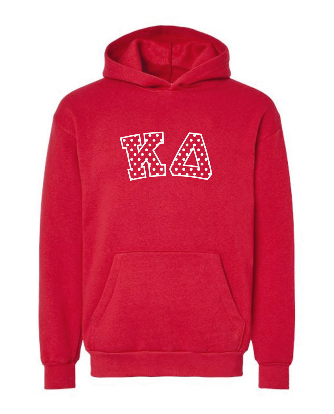 Polka Dot Embroidered Sorority Red Hoodie