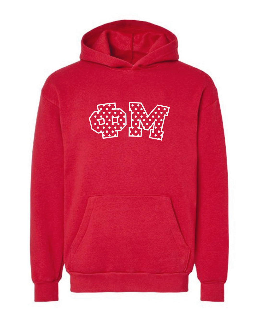 Polka Dot Embroidered Sorority Red Hoodie