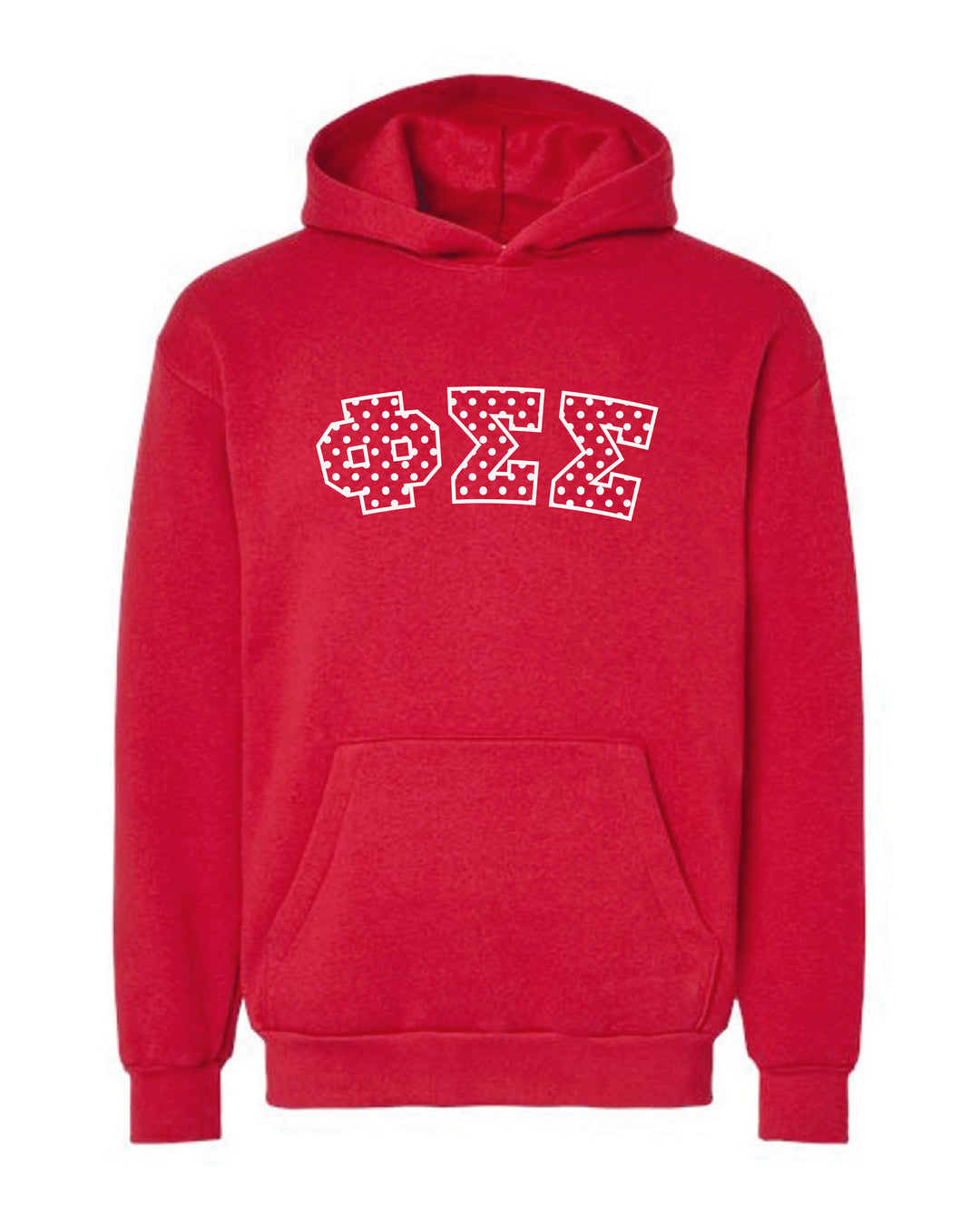 Polka Dot Embroidered Sorority Red Hoodie