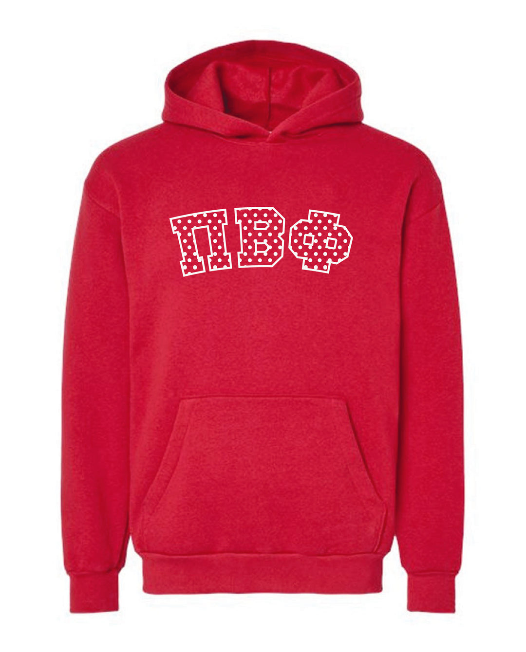 Polka Dot Embroidered Sorority Red Hoodie