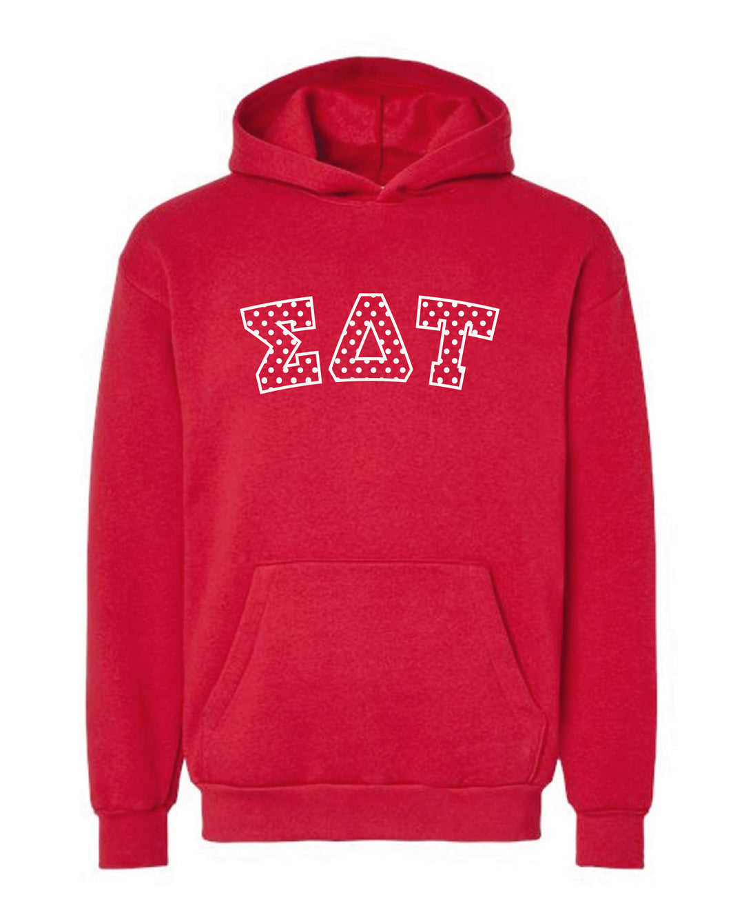 Polka Dot Embroidered Sorority Red Hoodie