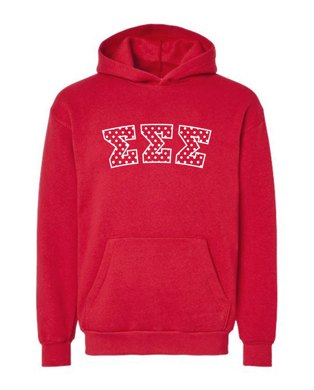 Polka Dot Embroidered Sorority Red Hoodie