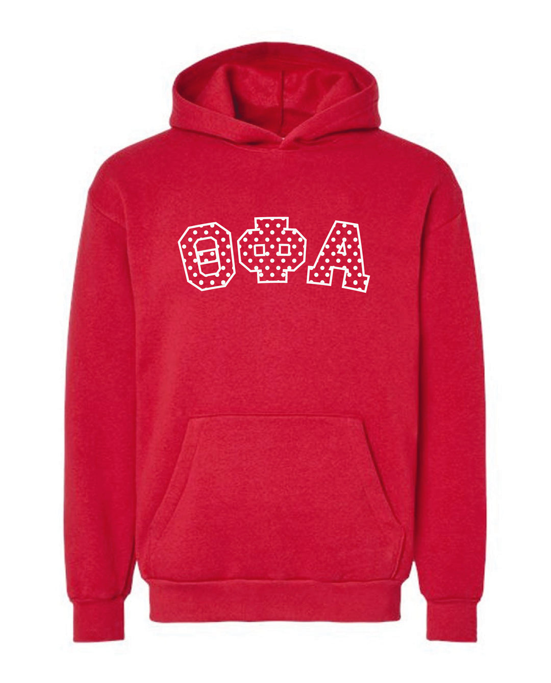 Polka Dot Embroidered Sorority Red Hoodie