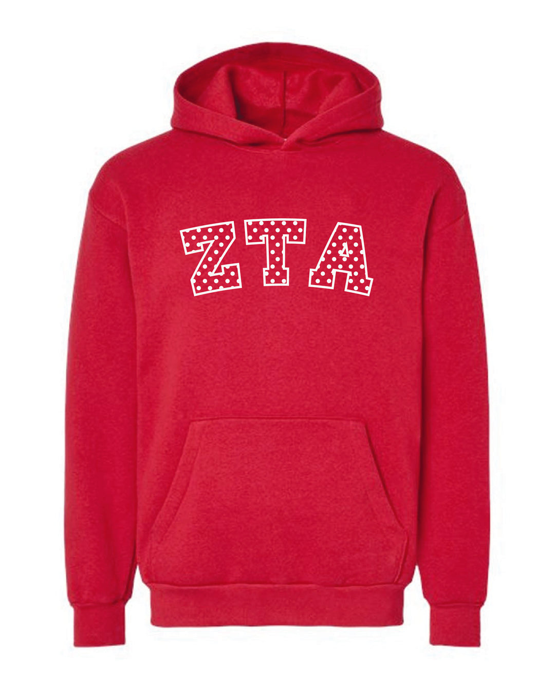 Polka Dot Embroidered Sorority Red Hoodie