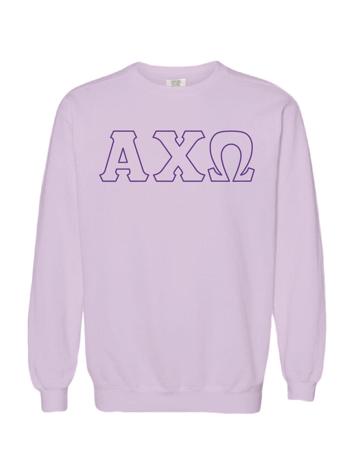 Embroidered Orchid Sorority Crewneck - 2XL - 3XL