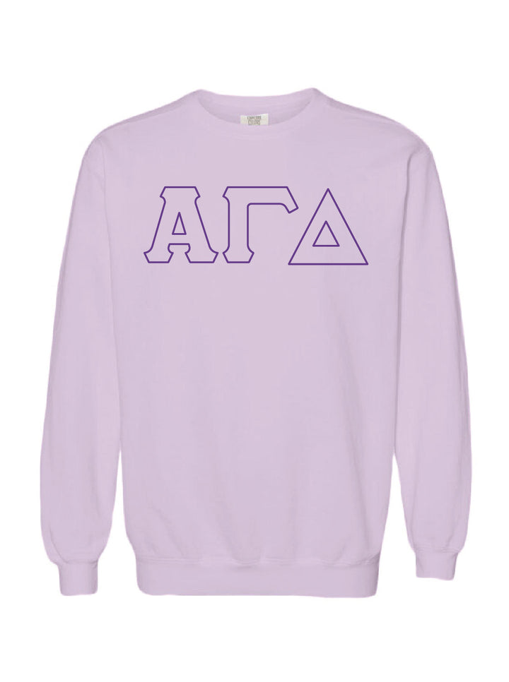 Embroidered Orchid Sorority Crewneck - 2XL - 3XL