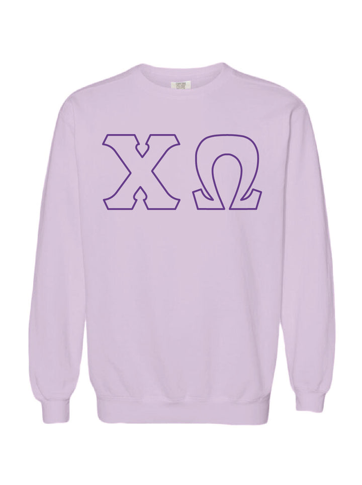 Embroidered Orchid Sorority Crewneck